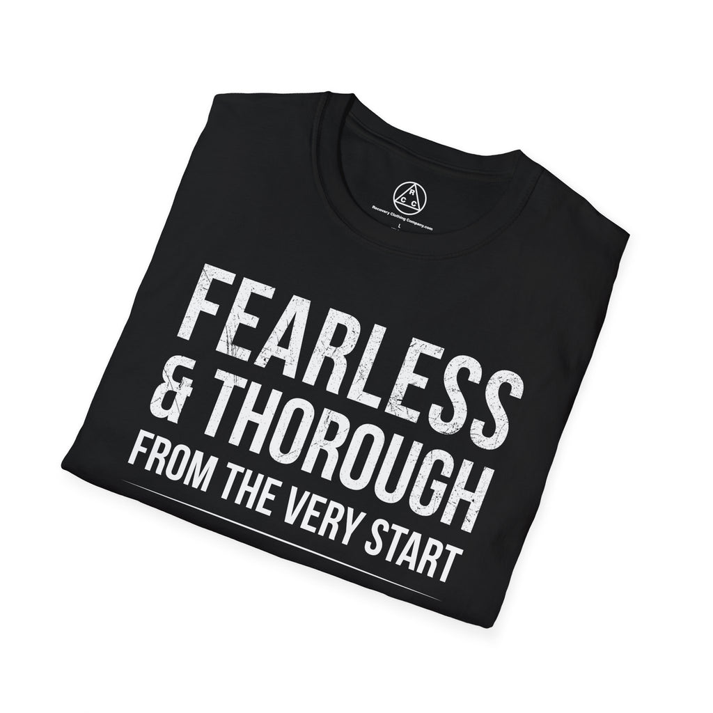 "Fearless & Thorough" T-Shirt — Recovery Clothing Company Motivational Tee