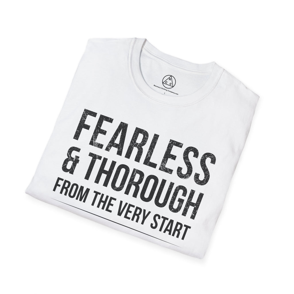 "Fearless & Thorough" T-Shirt — Recovery Clothing Company Motivational Tee
