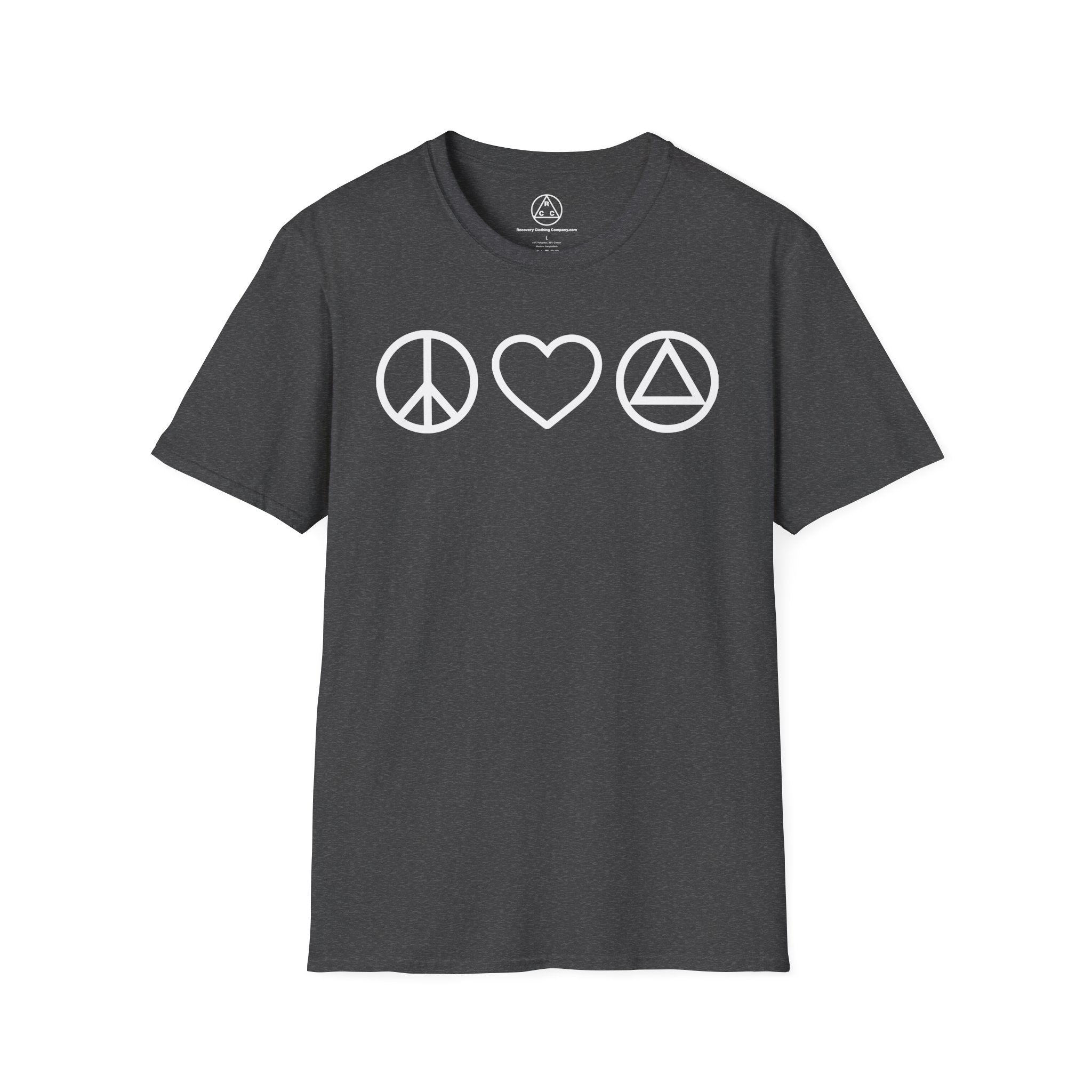 Peace, Love & Recovery T-Shirt — Classic Crewneck Tee