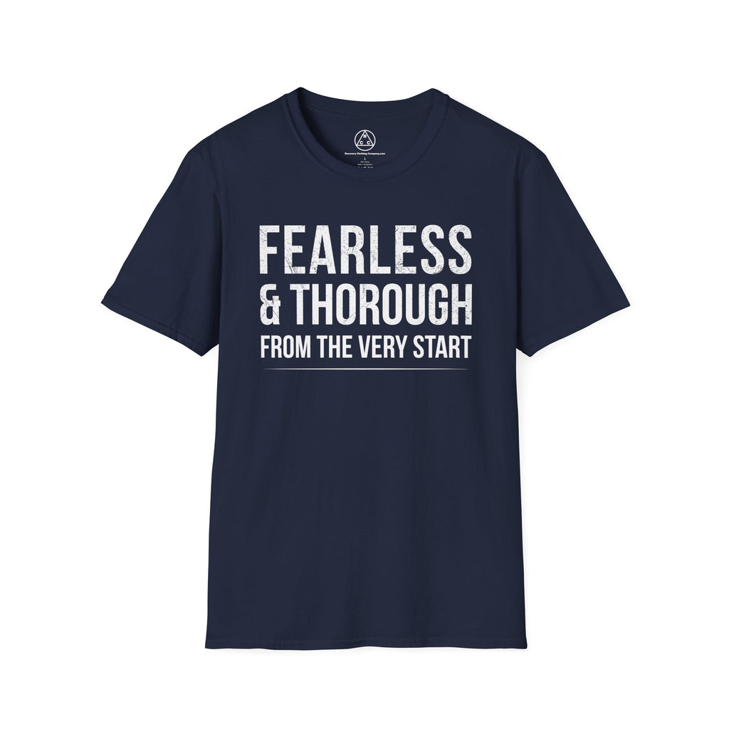 "Fearless & Thorough" T-Shirt — Recovery Clothing Company Motivational Tee