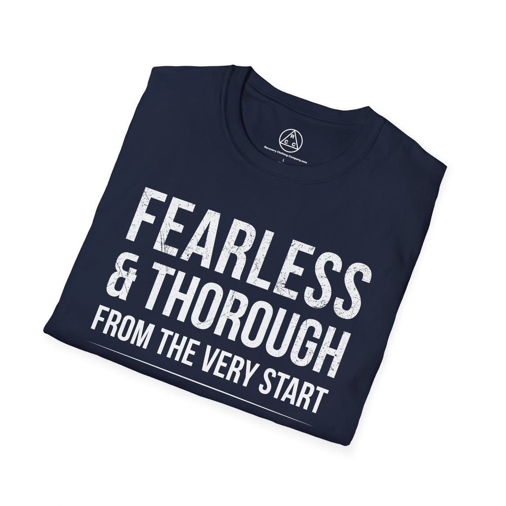"Fearless & Thorough" T-Shirt — Recovery Clothing Company Motivational Tee