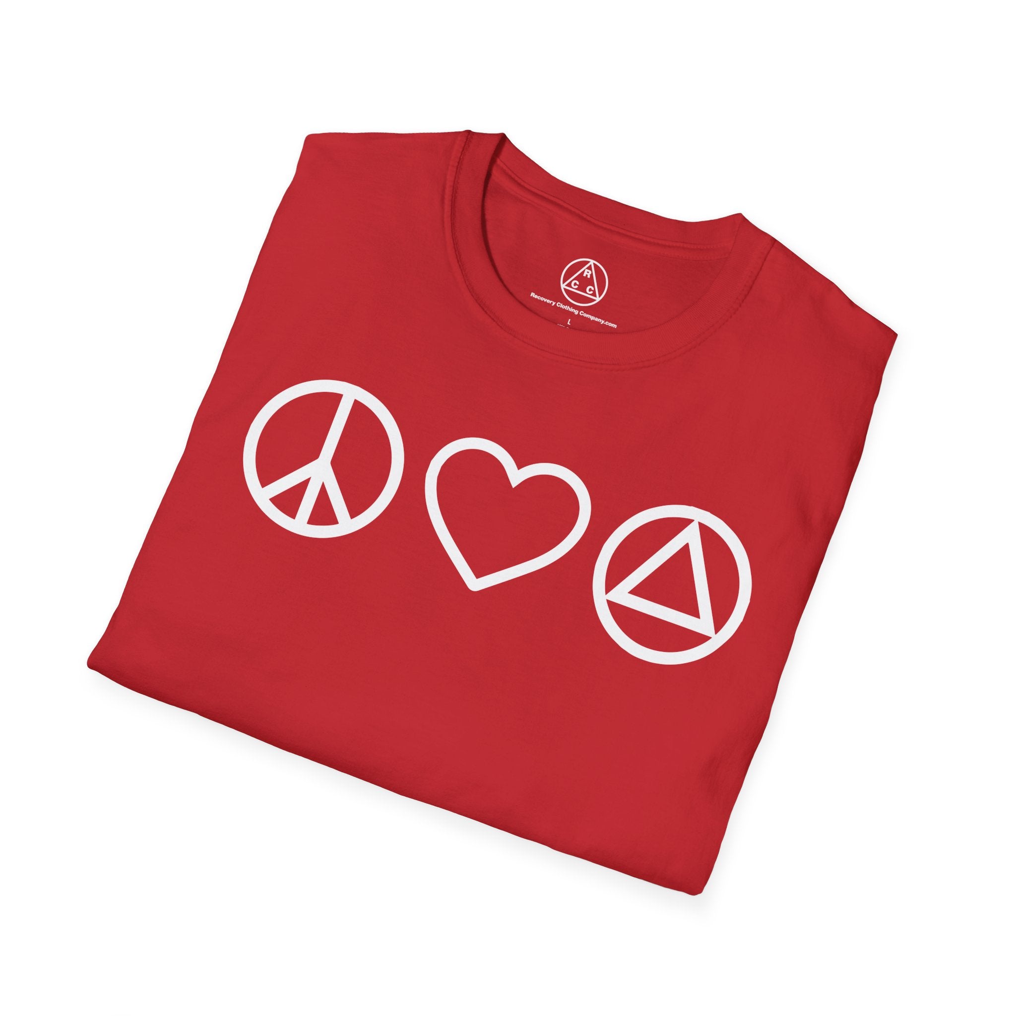 Peace, Love & Recovery T-Shirt — Classic Crewneck Tee