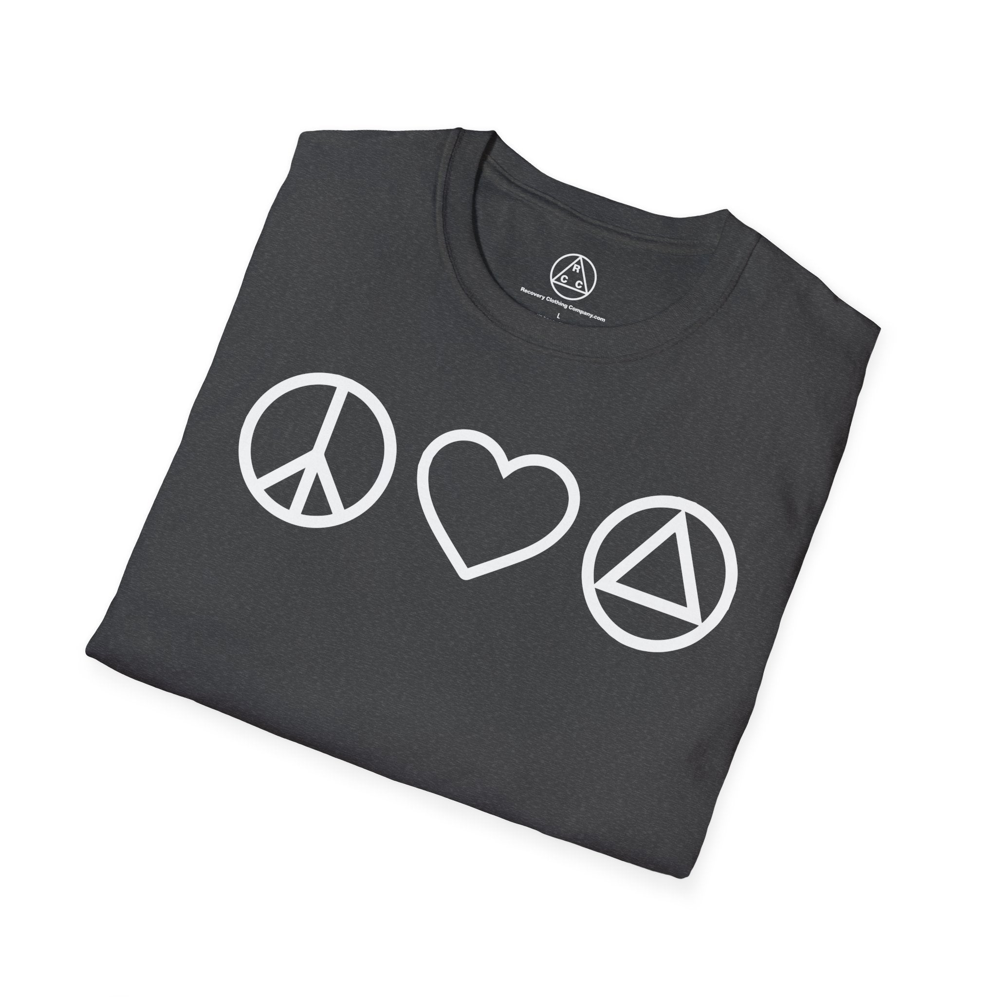 Peace, Love & Recovery T-Shirt — Classic Crewneck Tee