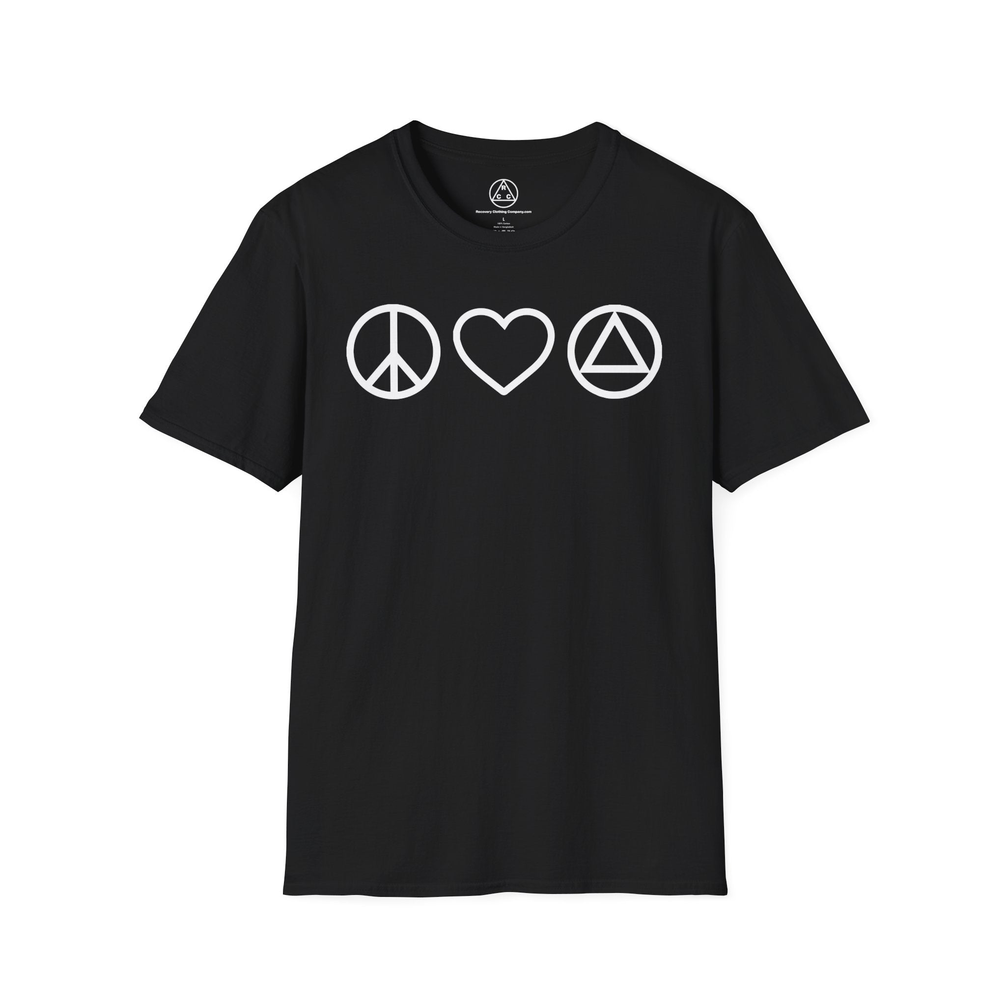 Peace, Love & Recovery T-Shirt — Classic Crewneck Tee