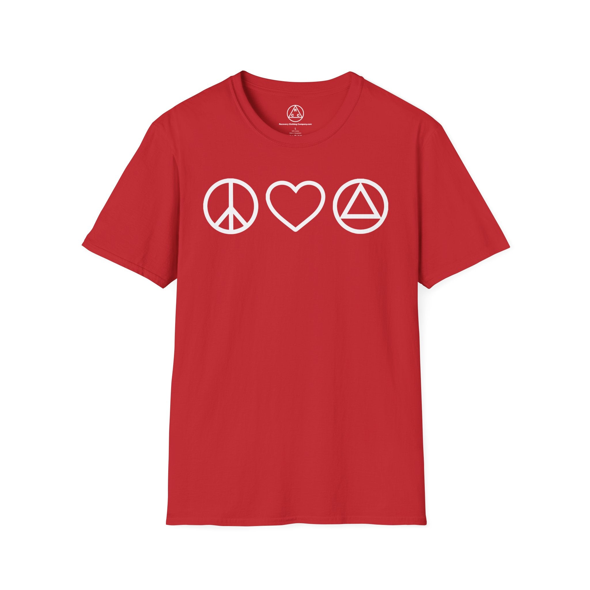 Peace, Love & Recovery T-Shirt — Classic Crewneck Tee