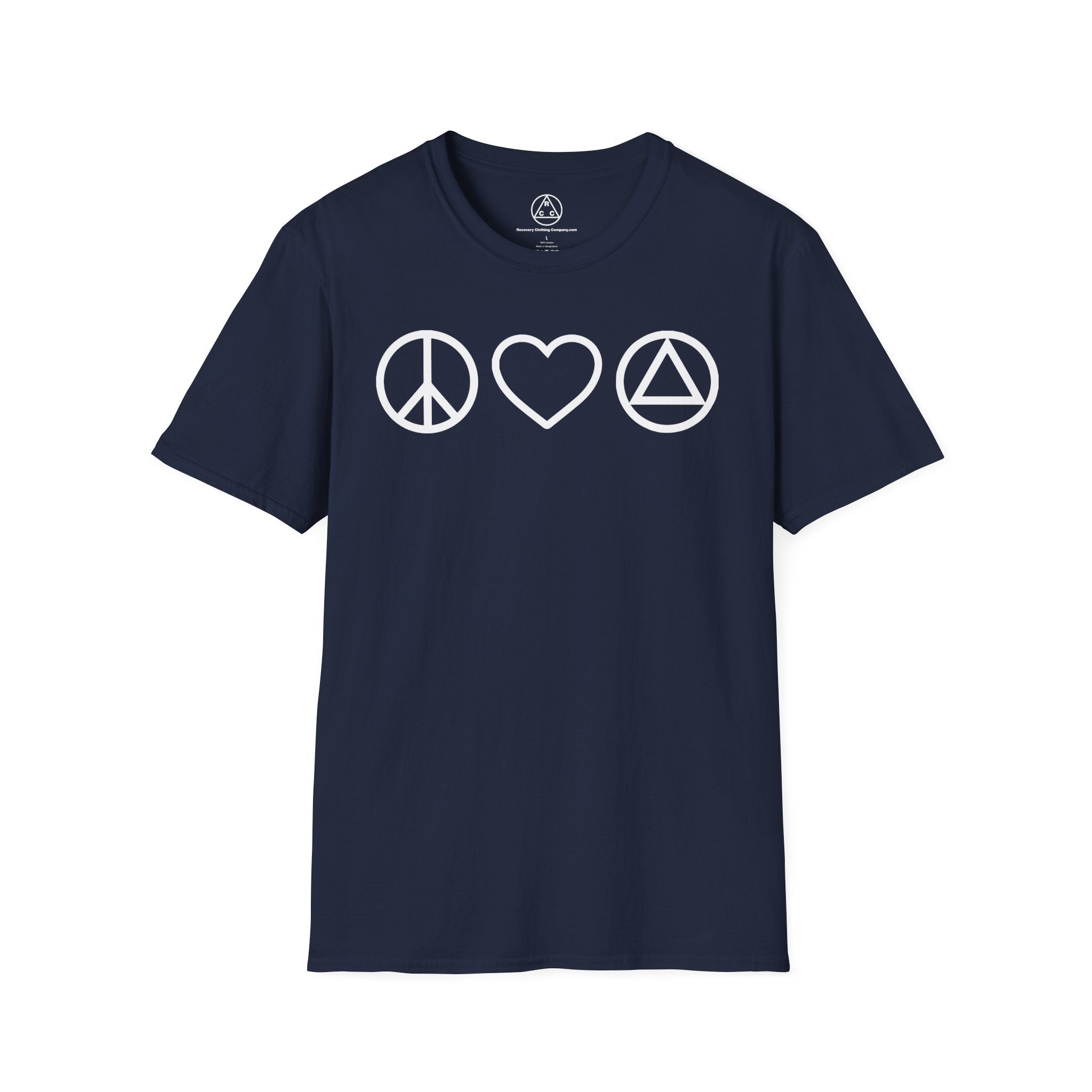 Peace, Love & Recovery T-Shirt — Classic Crewneck Tee
