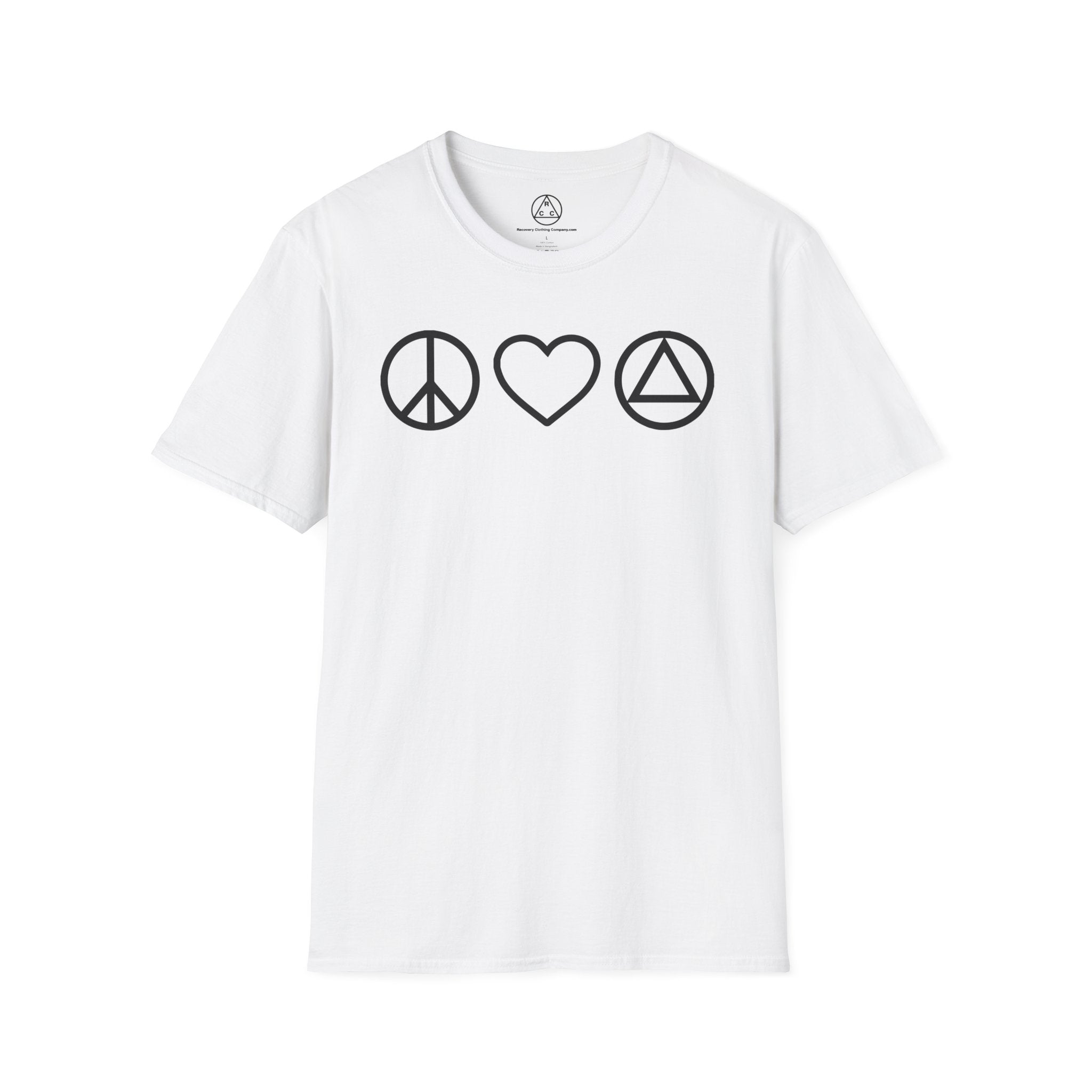 Peace, Love & Recovery T-Shirt — Classic Crewneck Tee