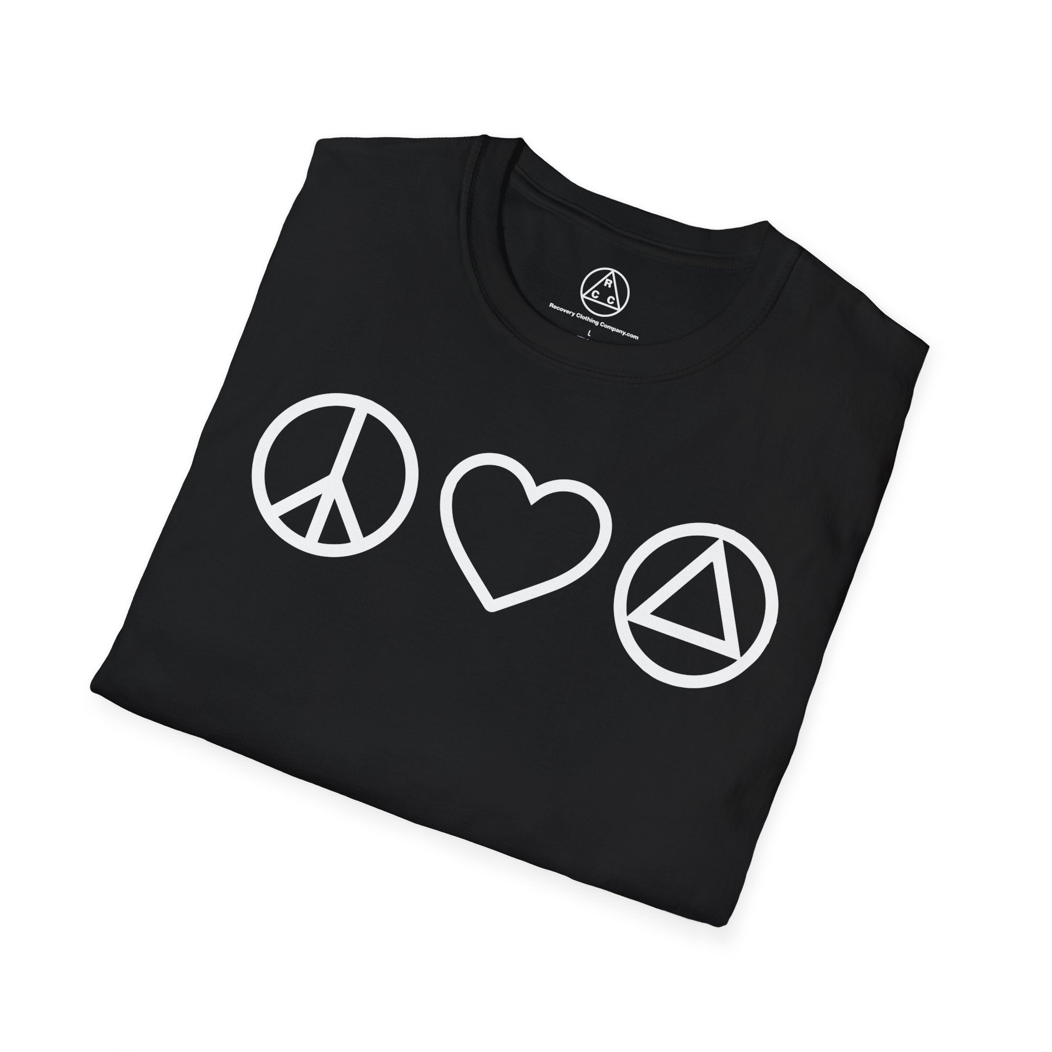 Peace, Love & Recovery T-Shirt — Classic Crewneck Tee